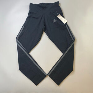 Adidas Black & Gray Striped Leggings Women’s Small Ankle Length